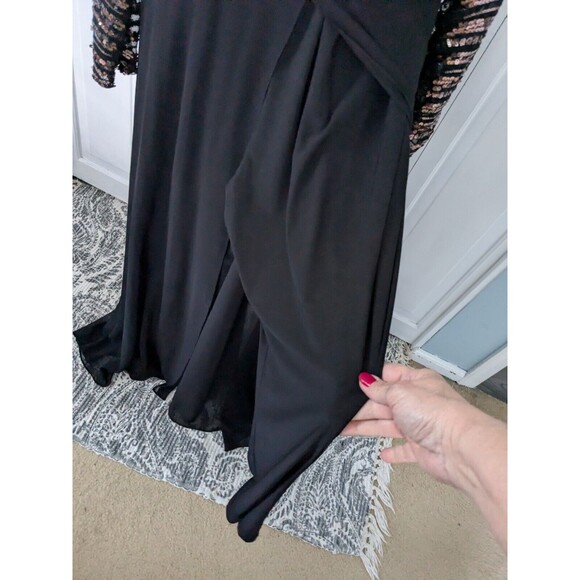 Sequin Jumpsuit Women’s L 12/14 Black Rose Gold Holiday Party Wedding NYE NWT - Picture 5 of 16
